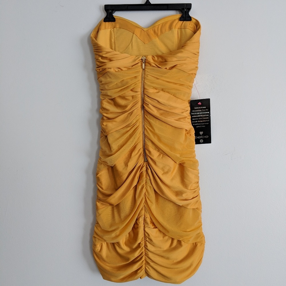bebe ruched bodycon strapless dress - Picture 3 of 4
